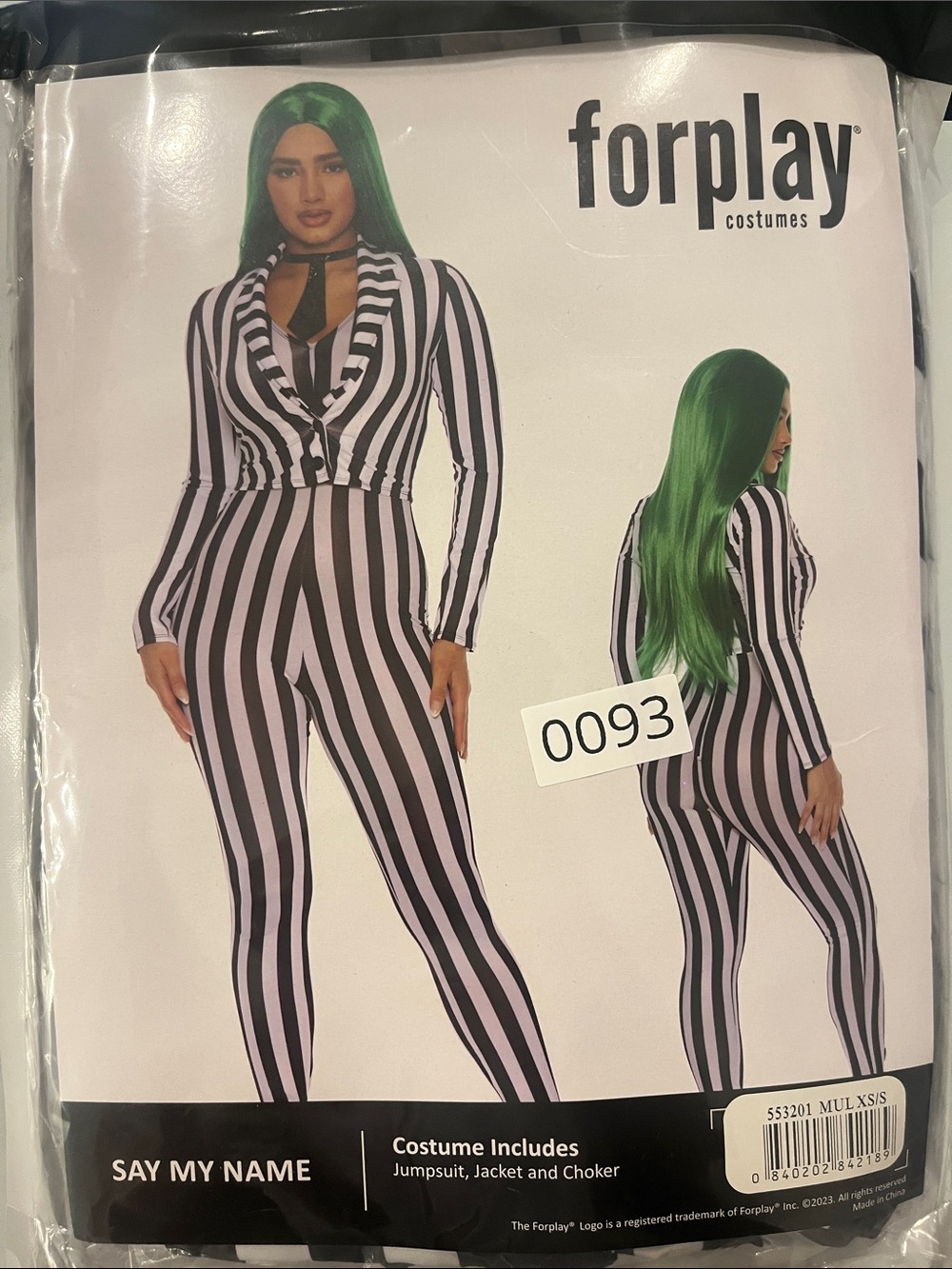 Forplay Say My Name Striped Costume Black & Pink NWT